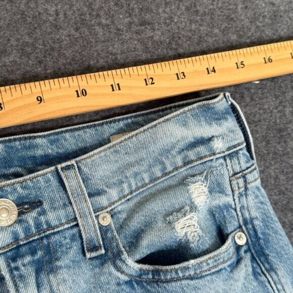 AYR Womens Secret Sauce Wide Leg Jeans Comfort Stretch Sz 28 Light Distressed - Picture 10 of 14